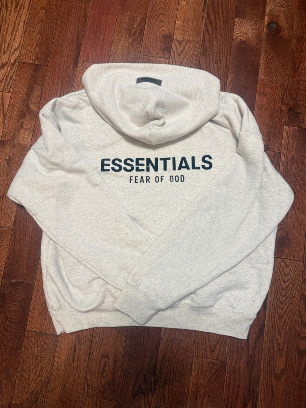 Essentials Fear of God Hoodie in Light Gray with Black Logo